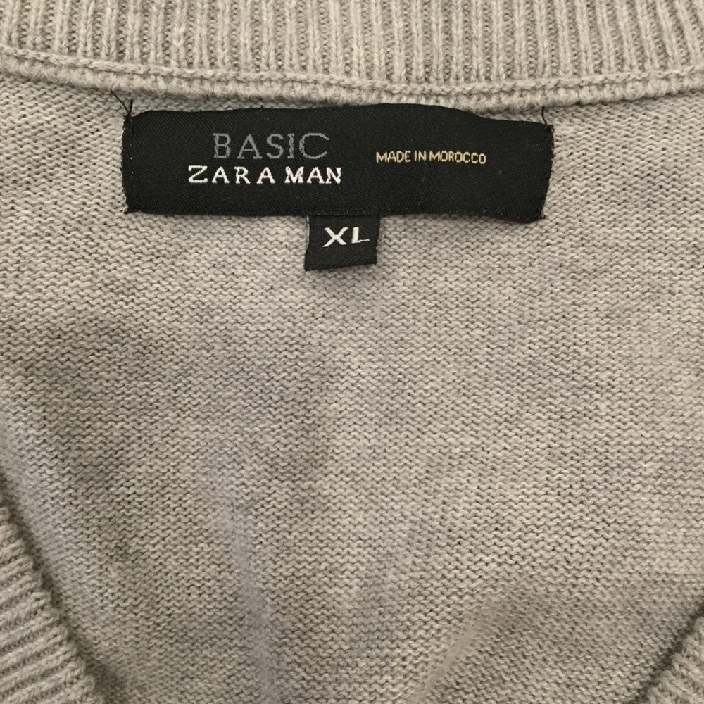 Zara Basic Grey Navy Hashtag Cottage Men's Sweater Sz XL - Picture 6 of 7